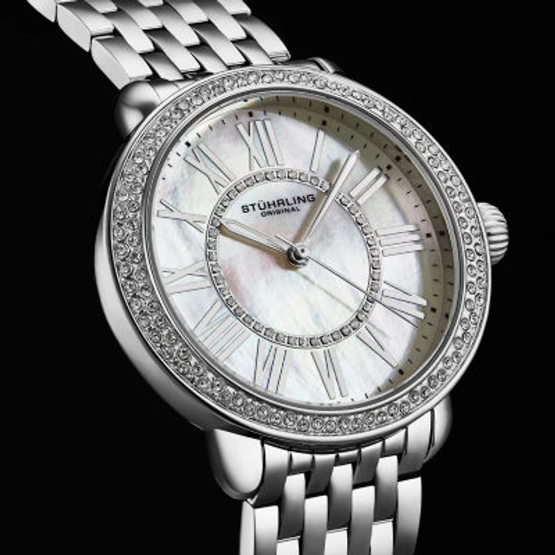 Stuhrling Womens Silver Tone Stainless Steel Bracelet Watch
