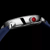 Stuhrling Womens Blue Leather Strap Watch 4068.2