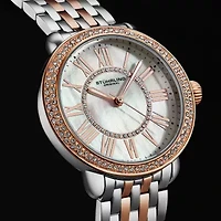 Stuhrling Womens Two Tone Stainless Steel Bracelet Watch 4074.4
