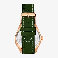 Stuhrling Mens Green Leather Strap Watch 3989.5