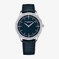 Stuhrling Womens Blue Leather Strap Watch 3985.2
