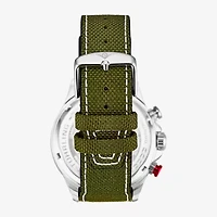 Stuhrling Mens Green Leather Strap Watch 4029.3