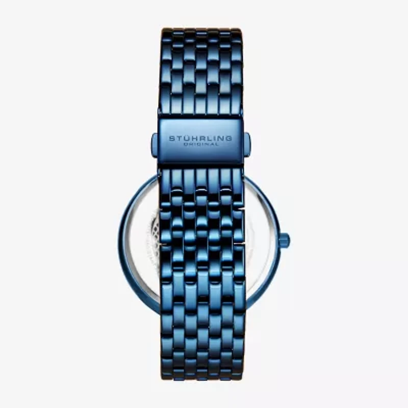 Stuhrling Womens Blue Stainless Steel Bracelet Watch 3929.3