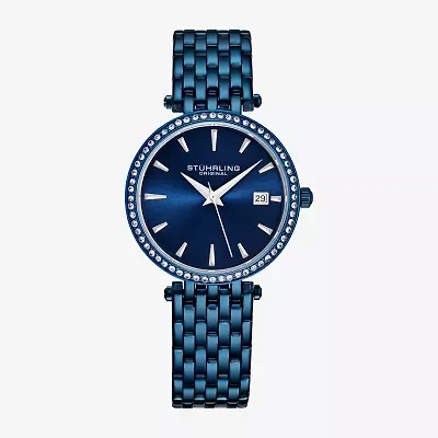 Stuhrling Womens Blue Stainless Steel Bracelet Watch 3929.3