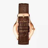 Stuhrling Mens Brown Leather Strap Watch 3984.5