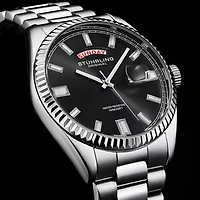 Stuhrling Mens Silver Tone Stainless Steel Bracelet Watch 4070.1