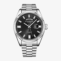 Stuhrling Mens Silver Tone Stainless Steel Bracelet Watch 4070.1