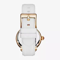 Stuhrling Womens White Leather Strap Watch 4068.3