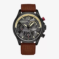 Stuhrling Mens Brown Leather Strap Watch 4029.4