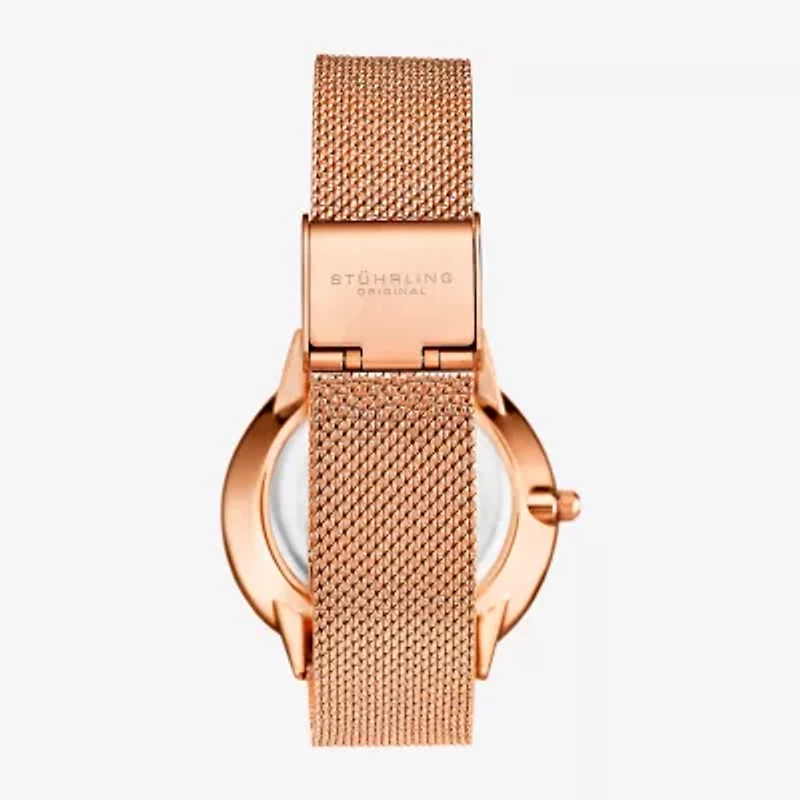 Stuhrling Womens Rose Goldtone Stainless Steel Strap Watch 3928.5