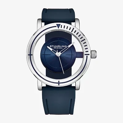 Stuhrling Mens Blue Strap Watch 3915.1