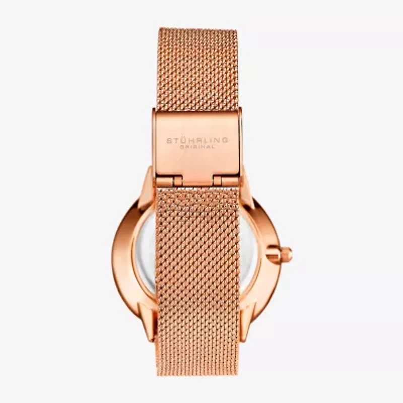 Stuhrling Womens Rose Goldtone Stainless Steel Strap Watch 3928.4