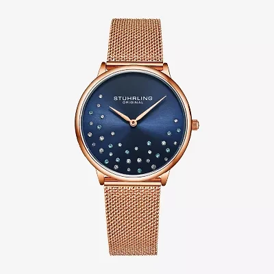 Stuhrling Womens Rose Goldtone Stainless Steel Strap Watch 3928.4