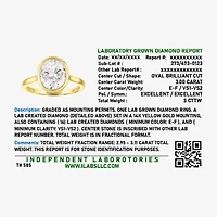 E-F / Vs1-Vs2 Womens 3 CT. T.W. Lab Grown White Diamond 14K Gold Oval Solitaire Engagement Ring