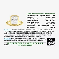 E-F / Vs1-Vs2 Womens 3 CT. T.W. Lab Grown White Diamond 14K Gold Solitaire Engagement Ring