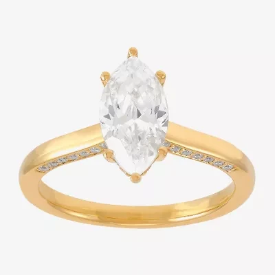 (H-I / Si2) Womens 1 3/4 CT. T.W. Lab Grown White Diamond 10K Gold Marquise Engagement Ring