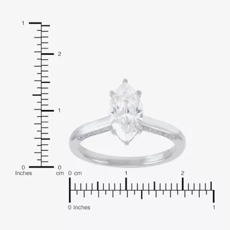 (H-I / Si2) Womens 1 3/4 CT. T.W. Lab Grown White Diamond 10K Gold Marquise Engagement Ring