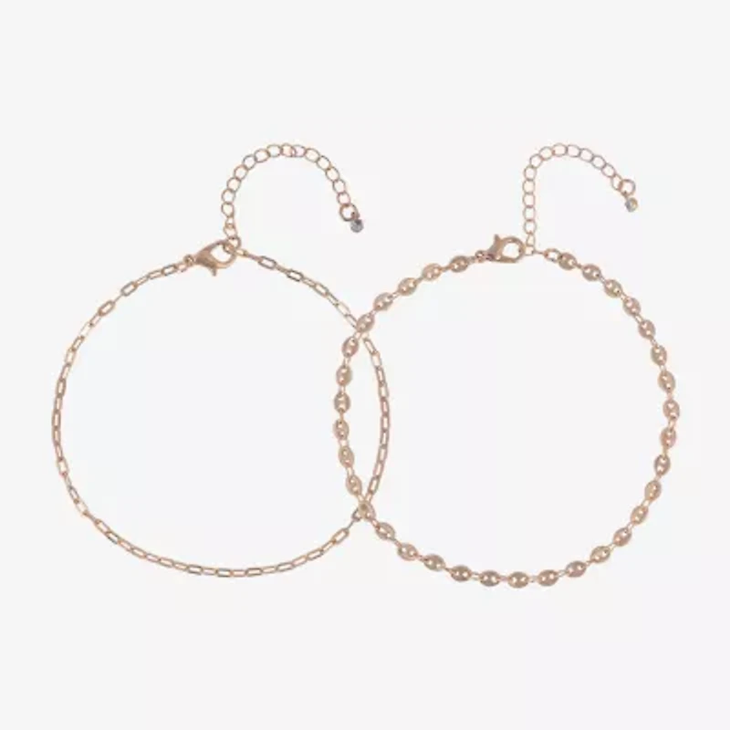 Bijoux Bar Womens 9 Inch Cable Ankle Bracelet