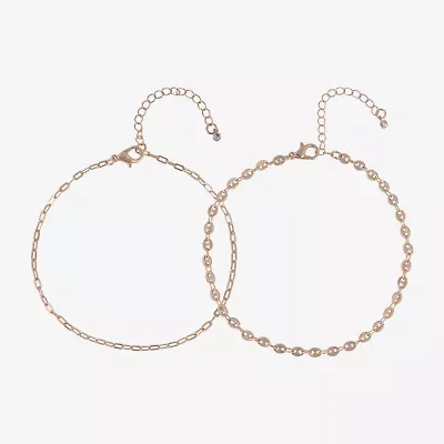 Bijoux Bar Womens 9 Inch Cable Ankle Bracelet