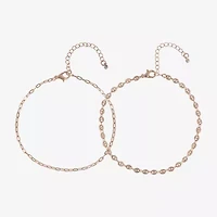 Bijoux Bar Womens 9 Inch Cable Ankle Bracelet