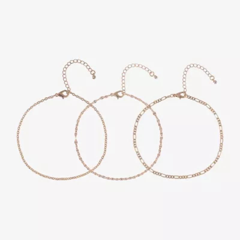 Bijoux Bar Womens 9 Inch Cable Ankle Bracelet