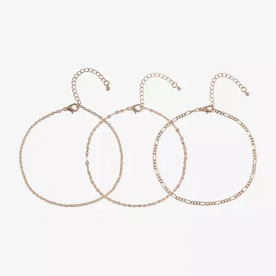 Bijoux Bar Womens 9 Inch Cable Ankle Bracelet