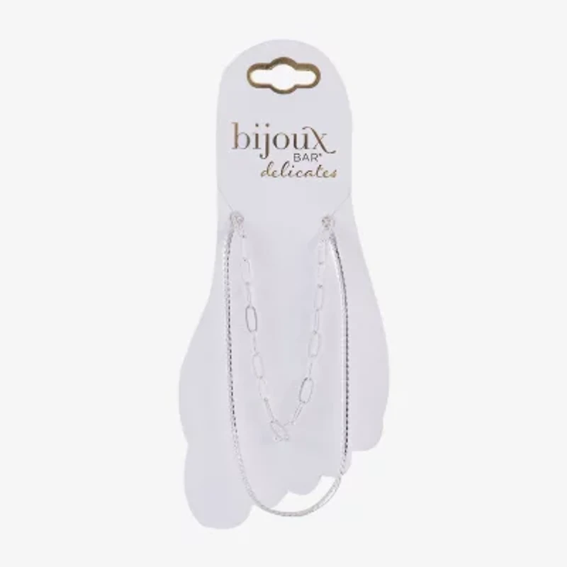 Bijoux Bar Womens 9 Inch Herringbone Ankle Bracelet