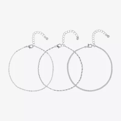 Bijoux Bar Womens 9 Inch Curb Ankle Bracelet