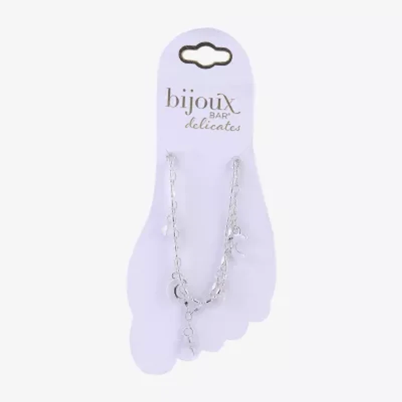 Bijoux Bar Womens 9 Inch Link Moon Ankle Bracelet
