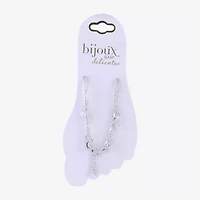 Bijoux Bar Womens 9 Inch Link Moon Ankle Bracelet