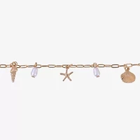 Bijoux Bar Shell Starfish Womens 9 Inch Cable Ankle Bracelet