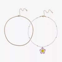 Arizona Unisex Flower 2-pc. Necklace Set