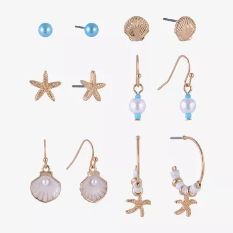 Arizona Unisex 6 Pair Earring Set