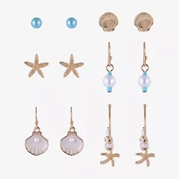 Arizona Unisex 6 Pair Earring Set