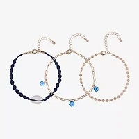 Arizona Unisex 9 Inch Cable Flower Ankle Bracelet