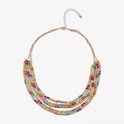 Mixit Womens 18 Inch Beaded Necklace