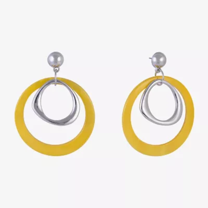 Mixit Womens Circle Drop Earrings
