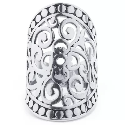 Sparkle Allure Womens Pure Silver Over Brass Oblong Cocktail Ring
