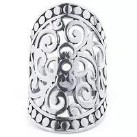 Sparkle Allure Womens Pure Silver Over Brass Oblong Cocktail Ring