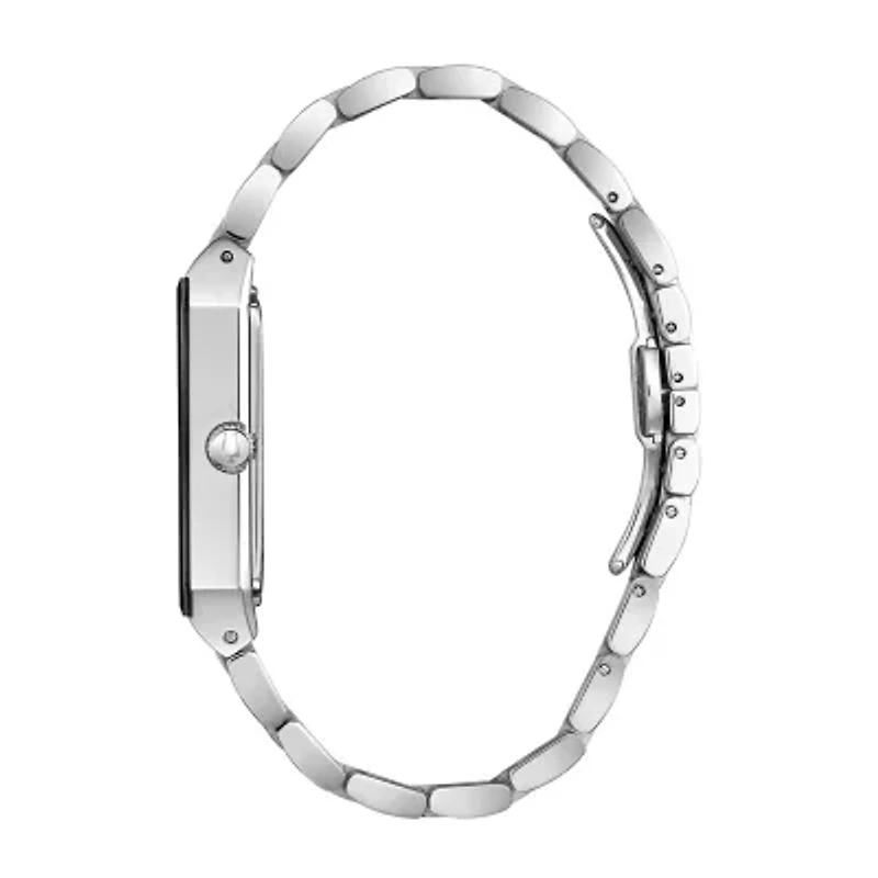 Bulova Quadra Mens Silver Tone Stainless Steel Bracelet Watch 96d145