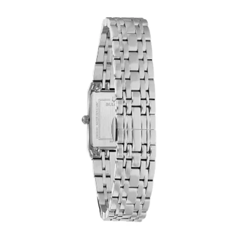 Bulova Quadra Womens Silver Tone Stainless Steel Bracelet Watch 96p202