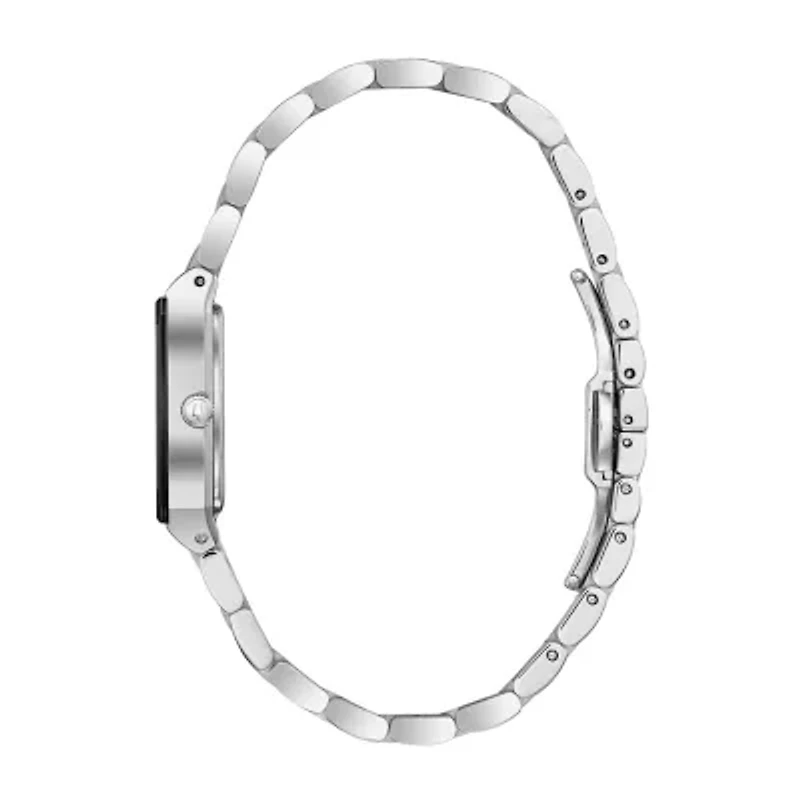 Bulova Quadra Womens Silver Tone Stainless Steel Bracelet Watch 96p202