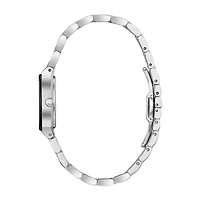 Bulova Quadra Womens Silver Tone Stainless Steel Bracelet Watch 96p202