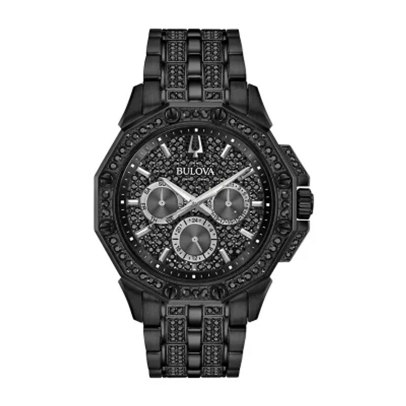 Bulova Octava Mens Black Stainless Steel Bracelet Watch 98c134