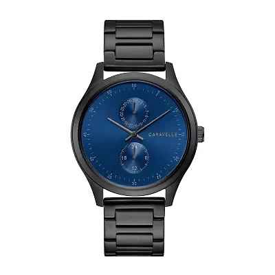 Caravelle Designed By Bulova Mens Black Stainless Steel Bracelet Watch 45c116