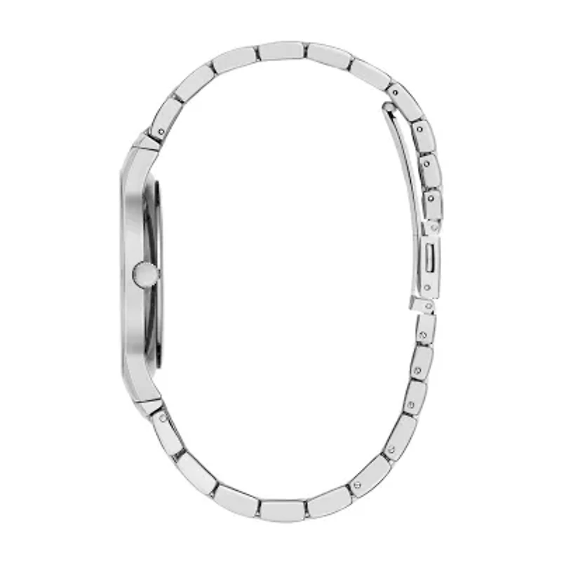 Caravelle Designed By Bulova Mens Silver Tone Stainless Steel Bracelet Watch 43d107