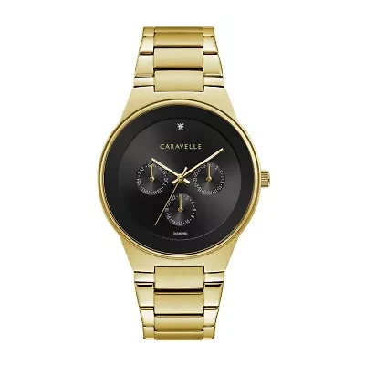 Caravelle Designed By Bulova Mens Gold Tone Stainless Steel Bracelet Watch 44d102