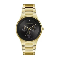 Caravelle Designed By Bulova Mens Gold Tone Stainless Steel Bracelet Watch 44d102