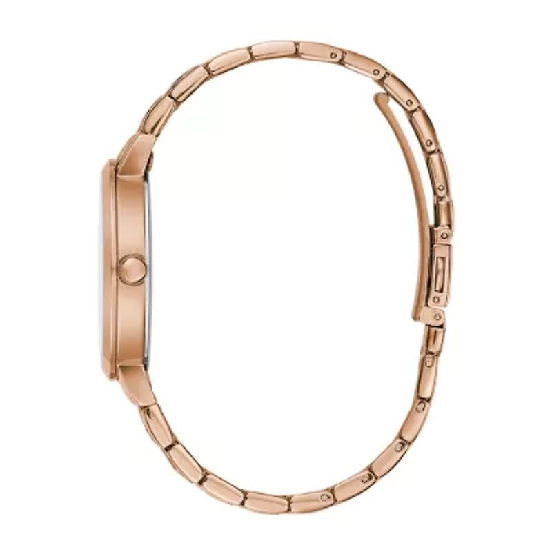 Caravelle Designed By Bulova Womens Rose Goldtone Stainless Steel Bracelet Watch 44l252