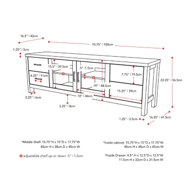Corliving Hollywood Living Room Accents TV Stand